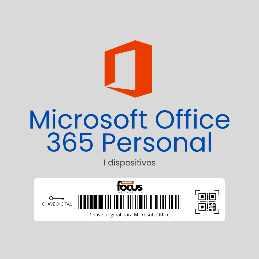 Microsoft Office 365 Personal | Licença Anual (12 Meses) | 1 Usuário | Entrega Digital Imediata